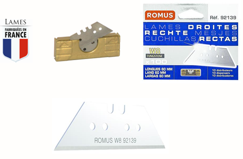 |92139| LAMES DROITES 60 MM W8 BOITE 100 LAMES