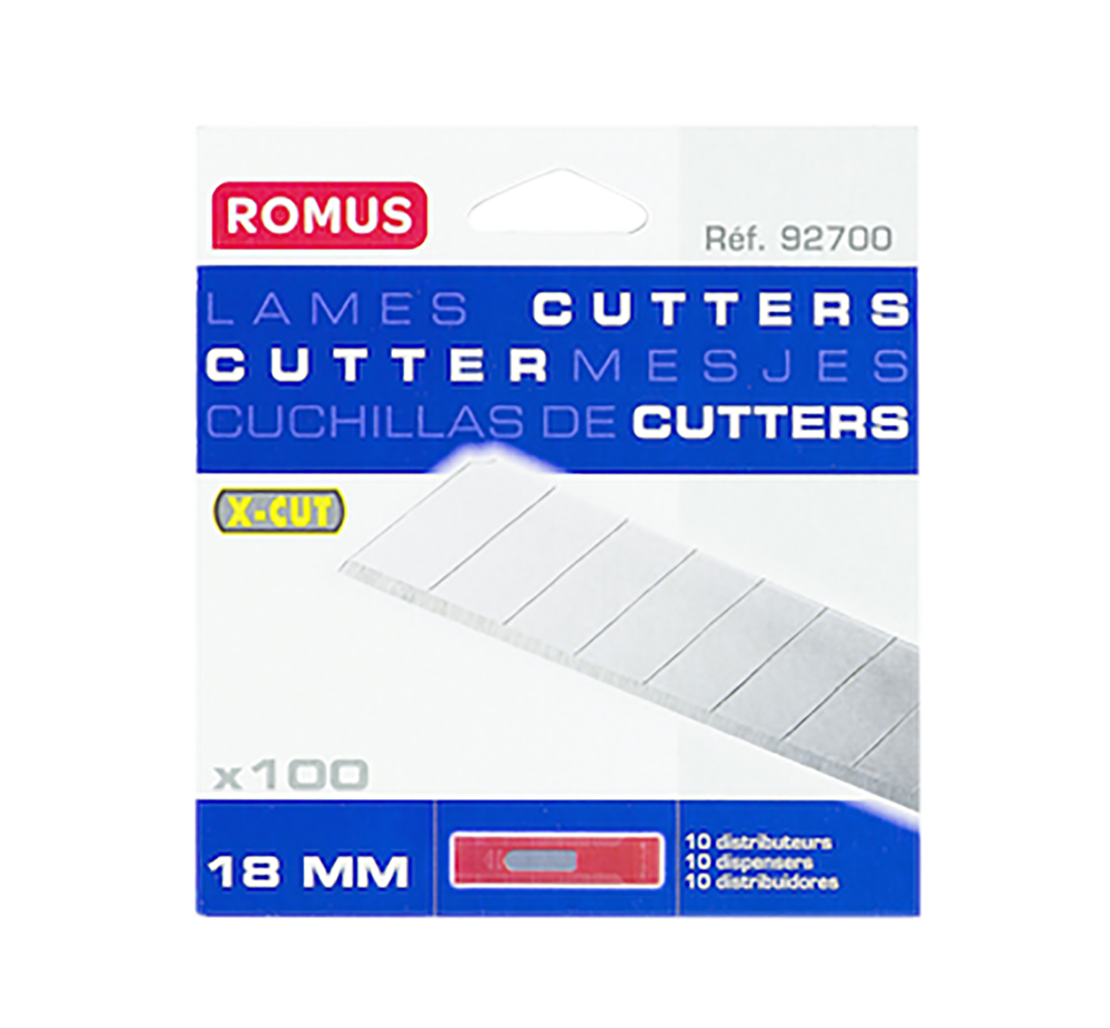 |92700| LAMES CUTTER 18 MM X-CUT BOITE 100 LAMES