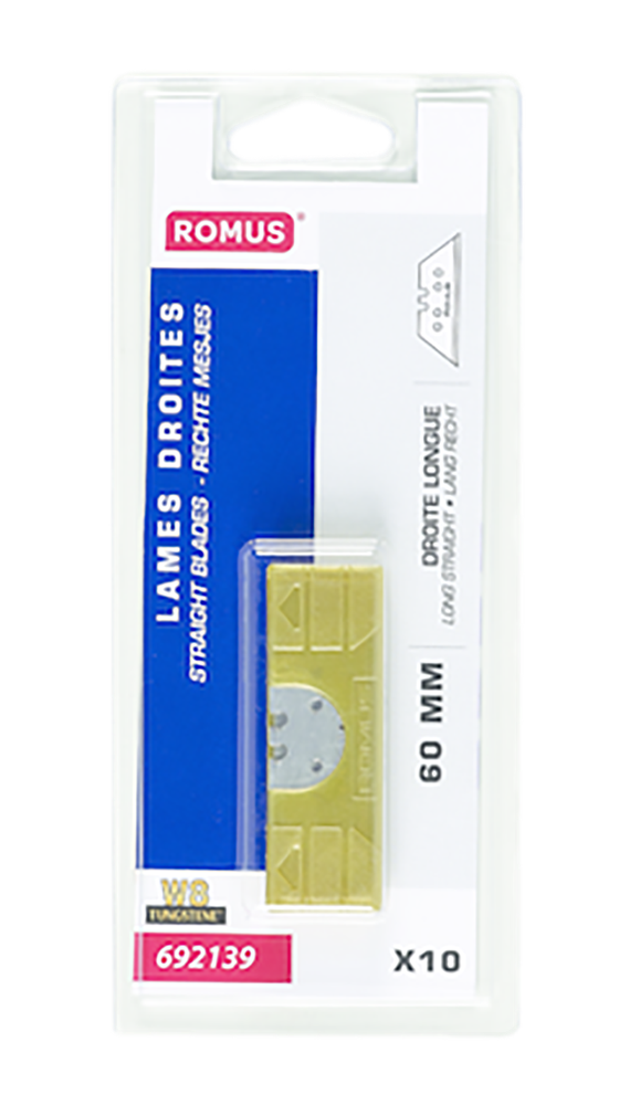 |692139| LAMES DROITES 60 MM W8 CARTE 10 LAMES