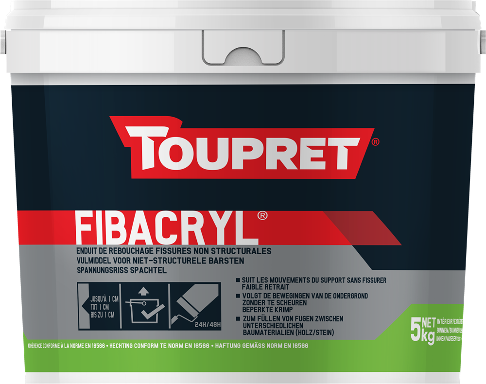 |FIBACP05D| TOUPRET FIBACRYL ENDUIT DE REBOUCHAGE PATE 5KG