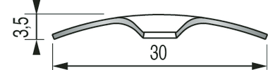 [301014] |301014| SEUIL DEMI-BOMBE 30MM ALU TITAN PERCE-S/GAIN-0,9M