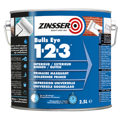 [850.BE.2.5] |850.BE.2.5| ZINSSER BULLS EYE 1-2-3  - BLANC- 2,5L