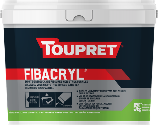 [FIBACP05D] TOUPRET FIBACRYL ENDUIT DE REBOUCHAGE PATE 5KG